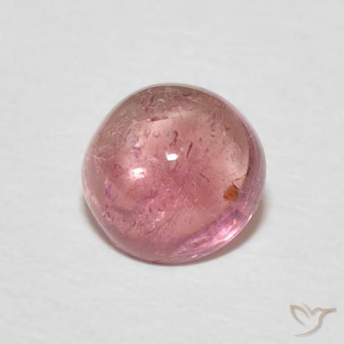 Turmalina Rosado intenso natural de 0.97 ct, Redondo, Transparente