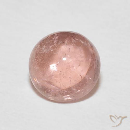 Turmalina Rosado terroso natural de 1.84 ct, Redondo, Transparente