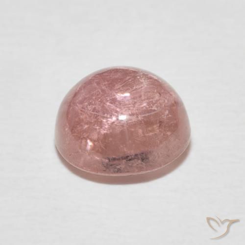 Turmalina Rosado terroso natural de 1.84 ct, Redondo, Transparente