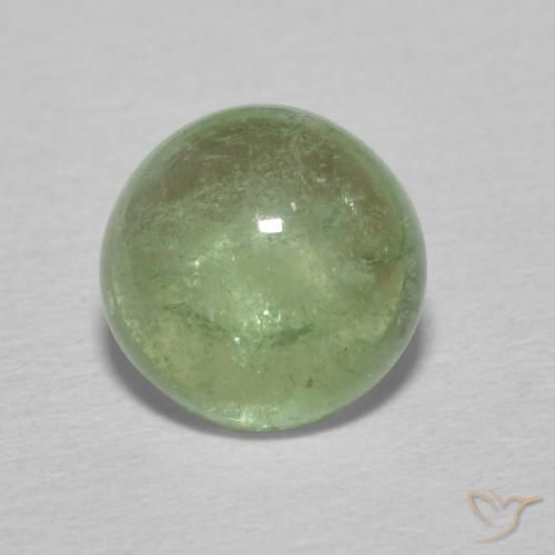 1.49ct Natural Verde terroso pálido Turmalina, Redondo, Transparente