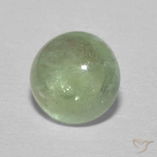 Turmalina Verde terroso pálido natural de 1.49 ct, Redondo, Transparente