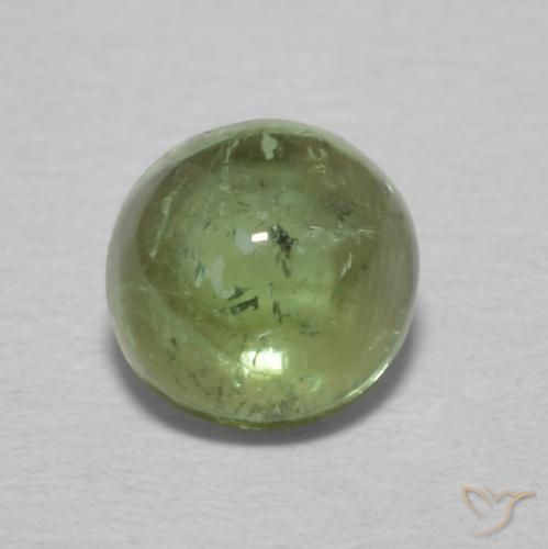 0.85ct Natural Verde terroso pálido Turmalina, Redondo, Transparente