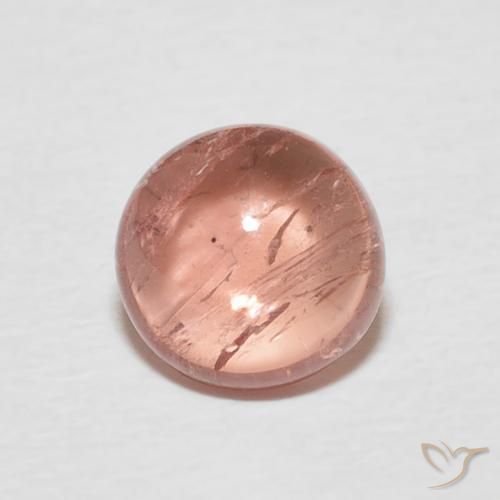 1.37ct Natural Rosado naranja Turmalina, Redondo, Transparente