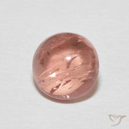 Turmalina Rosado naranja natural de 1.37 ct, Redondo, Transparente