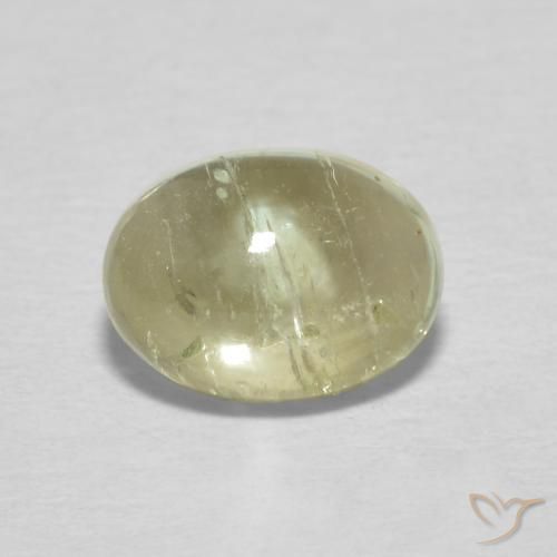 1.37ct Natural Verde amarillento turmalina, Ovalada, Transparente