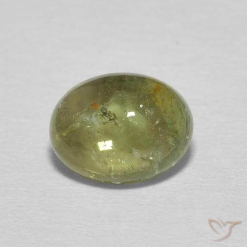1.39ct Natural Verde amarillento turmalina, Ovalada, Transparente