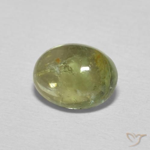 Turmalina Verde amarillento natural de 1.39 ct, Ovalada, Transparente