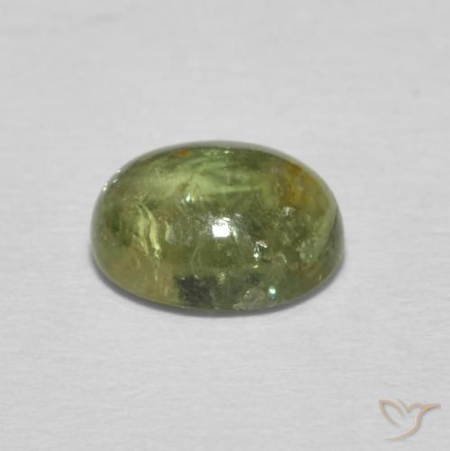 Turmalina Verde amarillento natural de 1.39 ct, Ovalada, Transparente