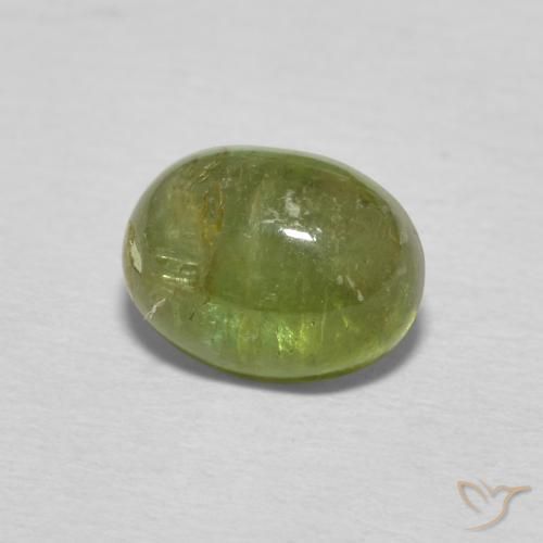 Turmalina Verde terroso natural de 1.24 ct, Ovalada, Transparente