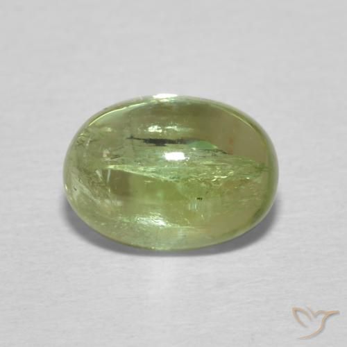 1.55ct Natural Verde amarillento turmalina, Ovalada, Transparente