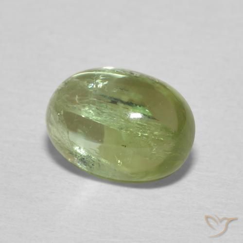 Turmalina Verde amarillento natural de 1.55 ct, Ovalada, Transparente