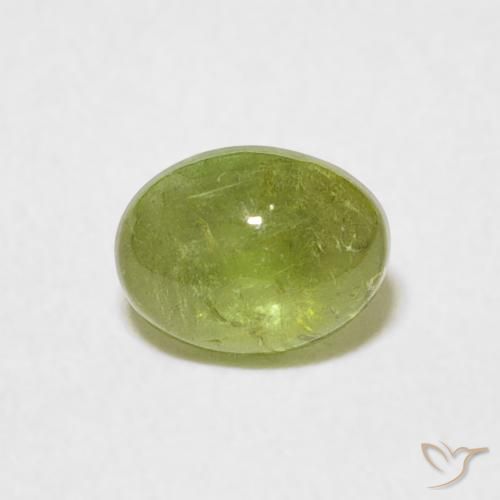 0.69ct Natural Verde Oliva turmalina, Ovalada, Transparente