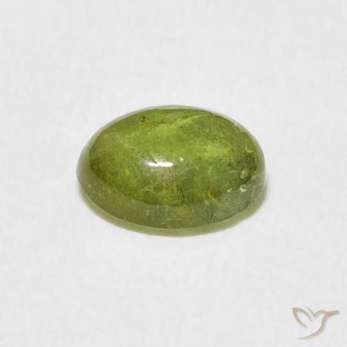 Turmalina Verde Oliva natural de 0.69 ct, Ovalada, Transparente