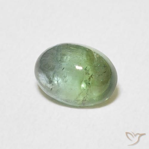 Turmalina Medium Light Green natural de 0.69 ct, Ovalada, Transparente