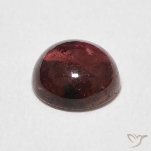Turmalina Medium Dark-Red natural de 1.23 ct, Redondo, Transparente