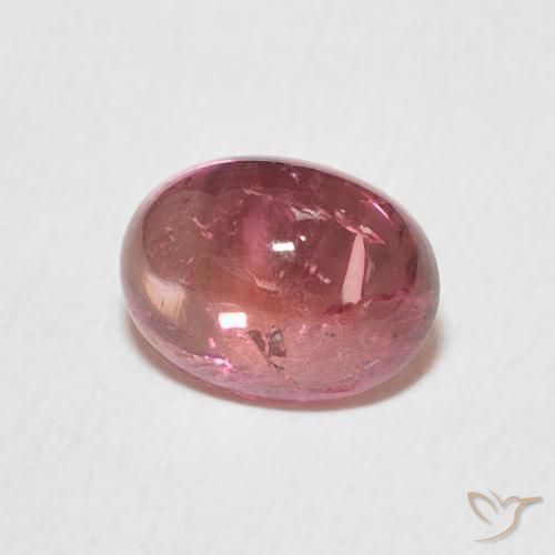 Turmalina Rosado medio natural de 1.79 ct, Ovalada, Transparente