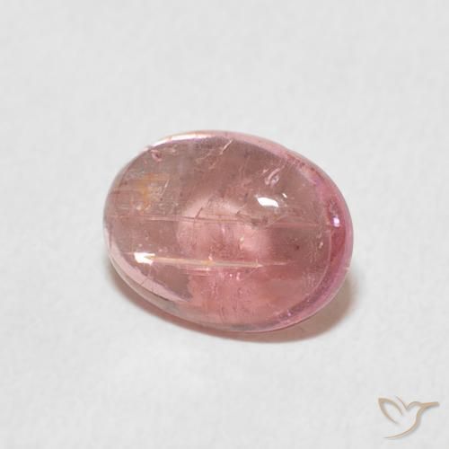 Turmalina Rosado medio natural de 1.28 ct, Ovalada, Transparente