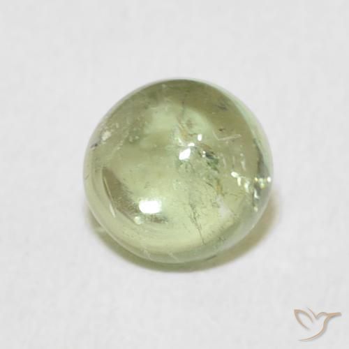 Turmalina Verde Oliva natural de 0.96 ct, Redondo, Transparente