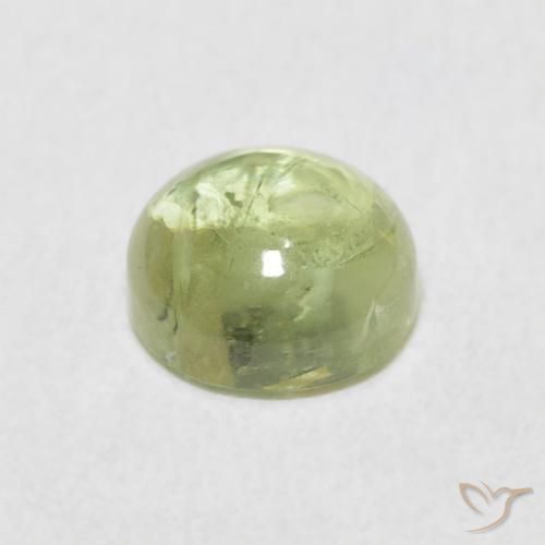 Turmalina Verde lima pálido natural de 1.08 ct, Redondo, Transparente