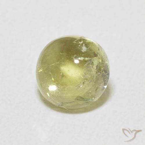 Turmalina Verde terroso cálido natural de 1.02 ct, Redondo, Transparente