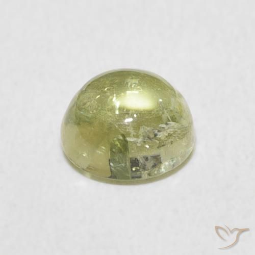 Turmalina Verde terroso cálido natural de 1.02 ct, Redondo, Transparente
