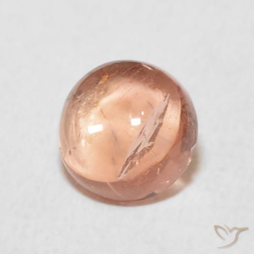 Turmalina Rosa durazno natural de 1.18 ct, Redondo, Transparente