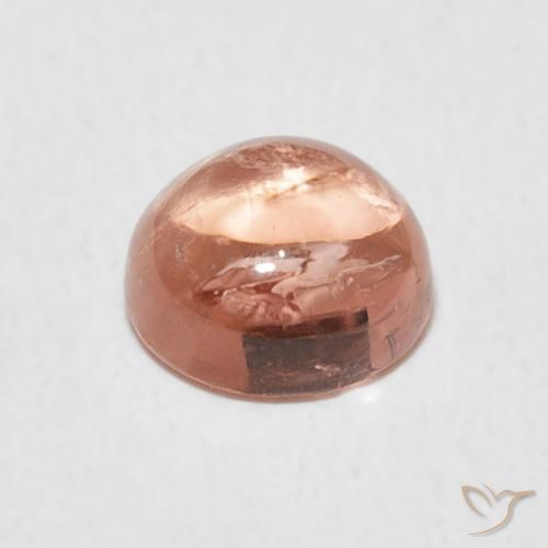 Turmalina Rosa durazno natural de 1.18 ct, Redondo, Transparente