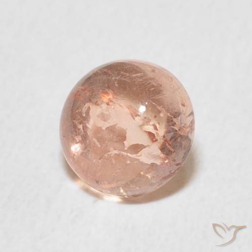 Turmalina Rosado medio natural de 1.01 ct, Redondo, Transparente