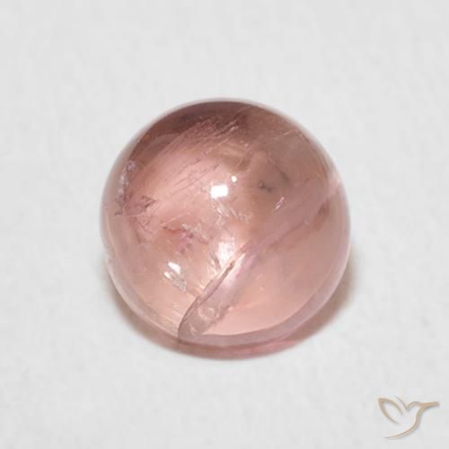 1.17ct Natural Rosado cálido claro Turmalina, Redondo, Transparente