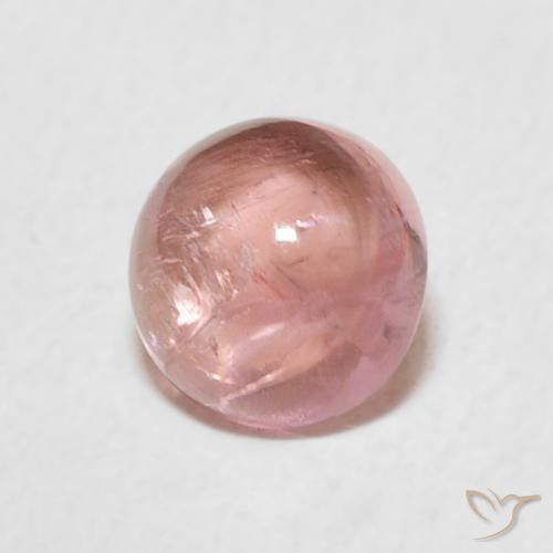 Turmalina Rosado cálido claro natural de 1.17 ct, Redondo, Transparente