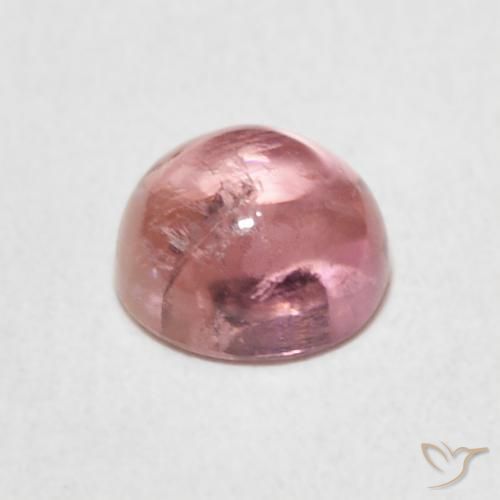 Turmalina Rosado cálido claro natural de 1.17 ct, Redondo, Transparente