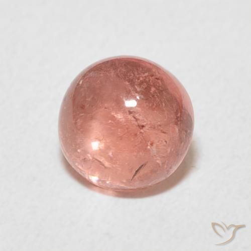 Turmalina Rosado rojizo natural de 1.06 ct, Redondo, Transparente