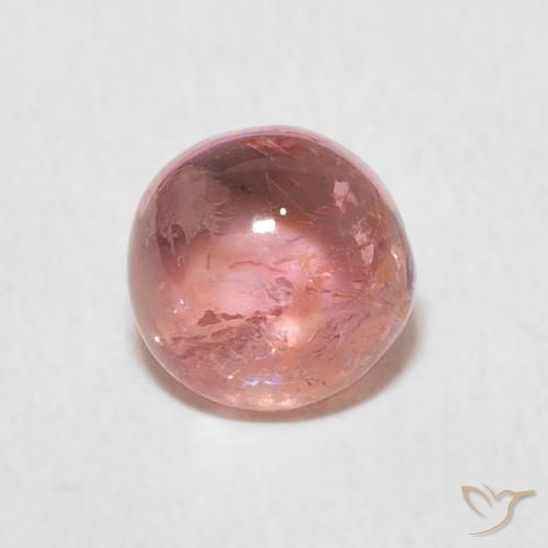 0.89ct Natural Rosado cálido claro Turmalina, Redondo, Transparente