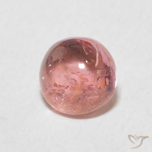 Turmalina Rosado cálido claro natural de 0.89 ct, Redondo, Transparente