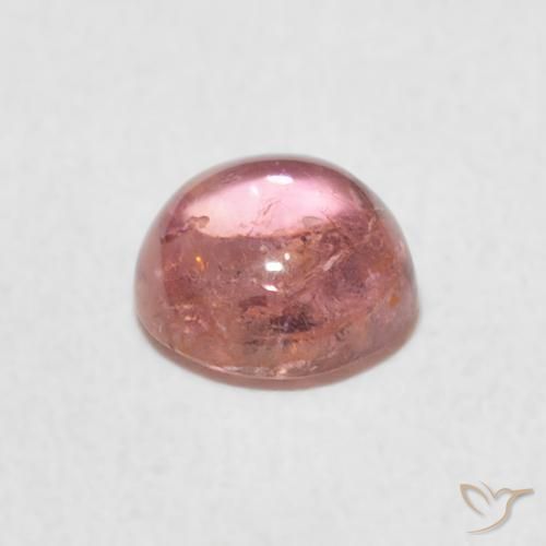 Turmalina Rosado cálido claro natural de 0.89 ct, Redondo, Transparente