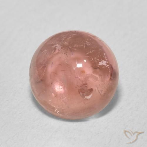 Turmalina Rosado medio natural de 1.32 ct, Redondo, Transparente