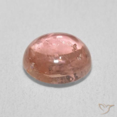 Turmalina Rosado medio natural de 1.32 ct, Redondo, Transparente