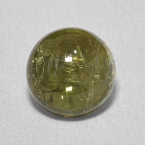 1.76ct Natural Verde amarillento Turmalina, Redondo, Transparente