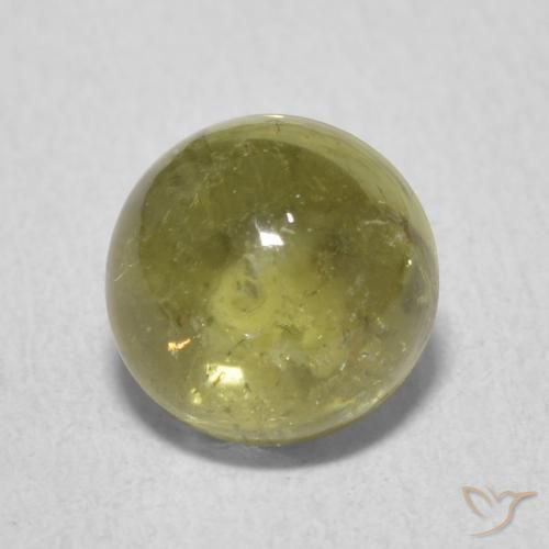 1.89ct Natural Verde amarillento Turmalina, Redondo, Transparente