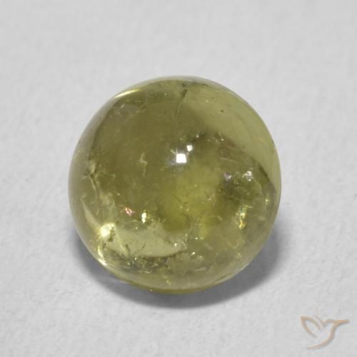 Turmalina Verde amarillento natural de 1.89 ct, Redondo, Transparente