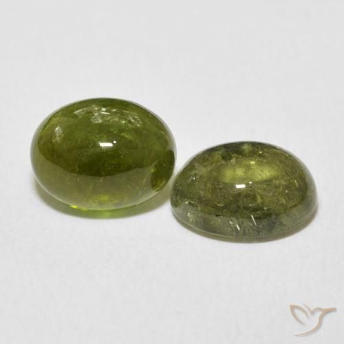 Gemas de Turmalina Verde medio natural de 4.51 ct, Ovalada, Transparente