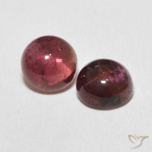 Gemas de Turmalina Rosa oscuro natural de 2.32 ct, Redondo, Transparente