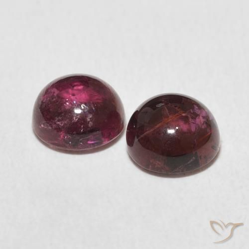 Gemas de Turmalina Rosa oscuro natural de 2.32 ct, Redondo, Transparente