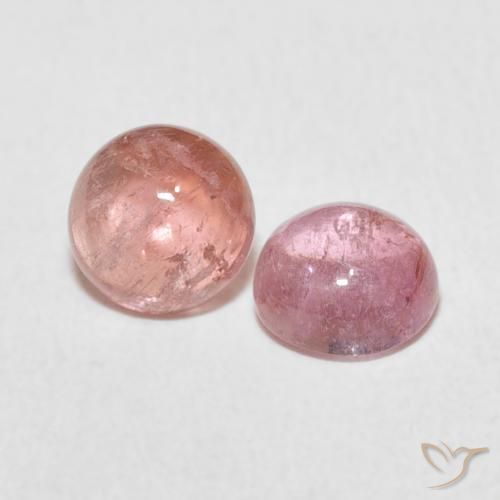 Gemas de Turmalina Rosado claro natural de 2.18 ct, Redondo, Transparente