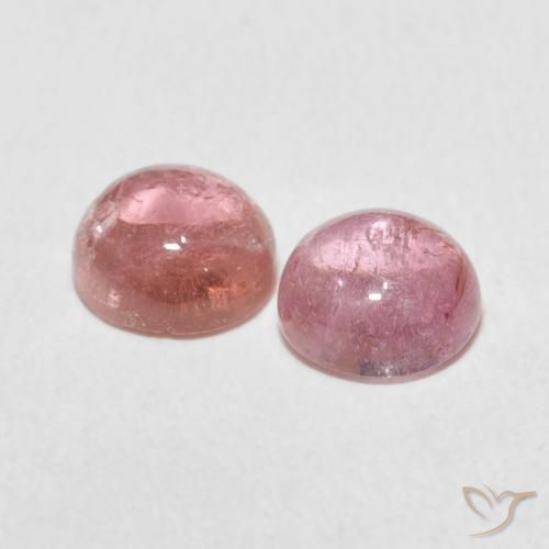 Gemas de Turmalina Rosado claro natural de 2.18 ct, Redondo, Transparente