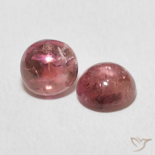 Gemas de Turmalina Rosa oscuro natural de 1.85 ct, Redondo, Transparente