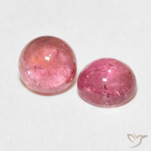 Gemas de Turmalina Tono rosado cálido natural de 2.64 ct, Redondo, Transparente