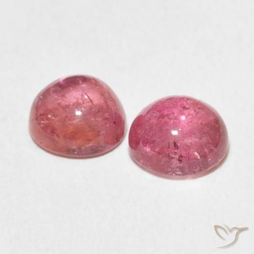 Gemas de Turmalina Tono rosado cálido natural de 2.64 ct, Redondo, Transparente