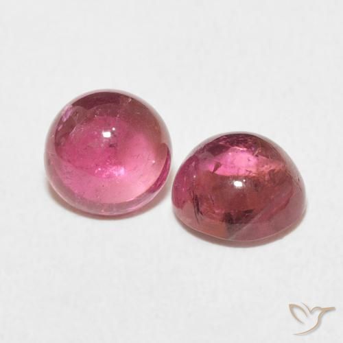 Gemas de Turmalina Rosado medio natural de 2.50 ct, Redondo, Transparente