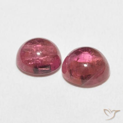 Gemas de Turmalina Rosado medio natural de 2.50 ct, Redondo, Transparente